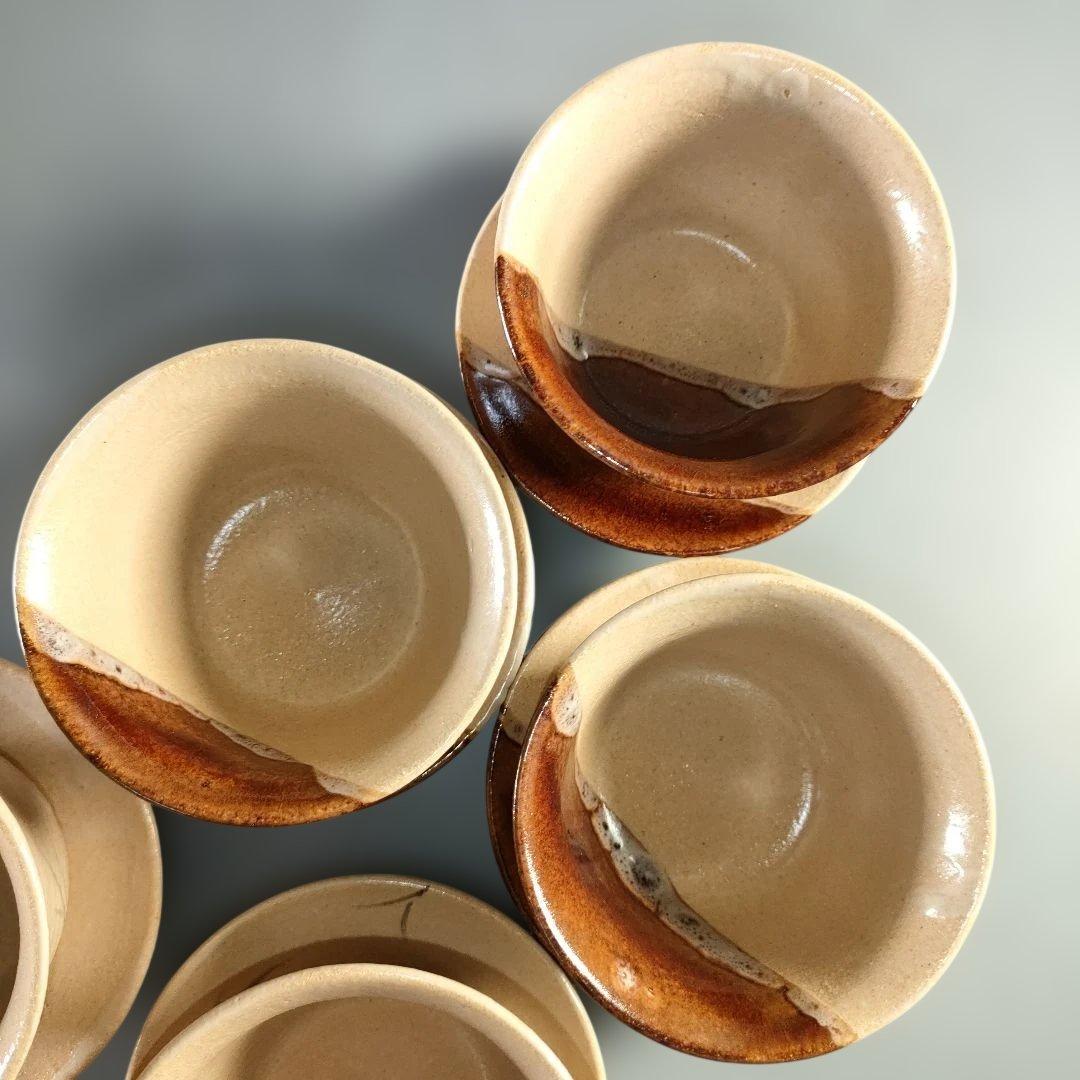 A1365-5/妙寛/掛け分け茶閉式茶碗6客/共箱/蓋茶碗/向付/蓋物/懐石道具