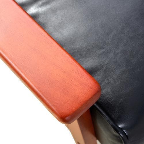 ソファ ソファー 2人掛け 2Pソファ レザー レトロ モダン 天然木 ブラック