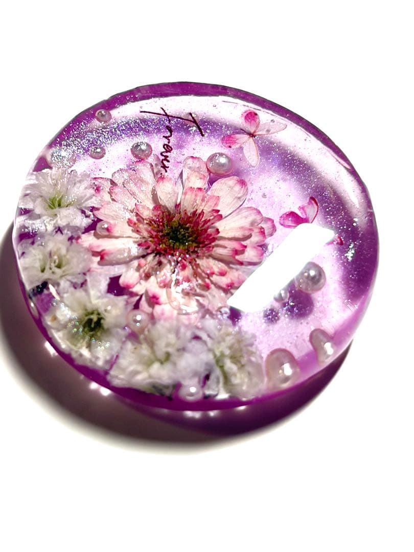 NO.2915隻炎の華˚✧⁎⁺˳✧༚ドライフラワー　レジンヘアゴム　ブローチ