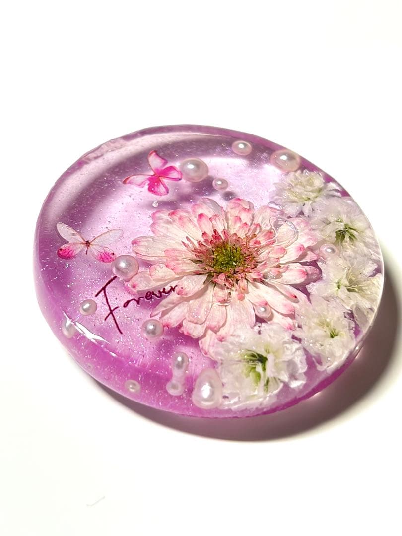 NO.2915隻炎の華˚✧⁎⁺˳✧༚ドライフラワー　レジンヘアゴム　ブローチ