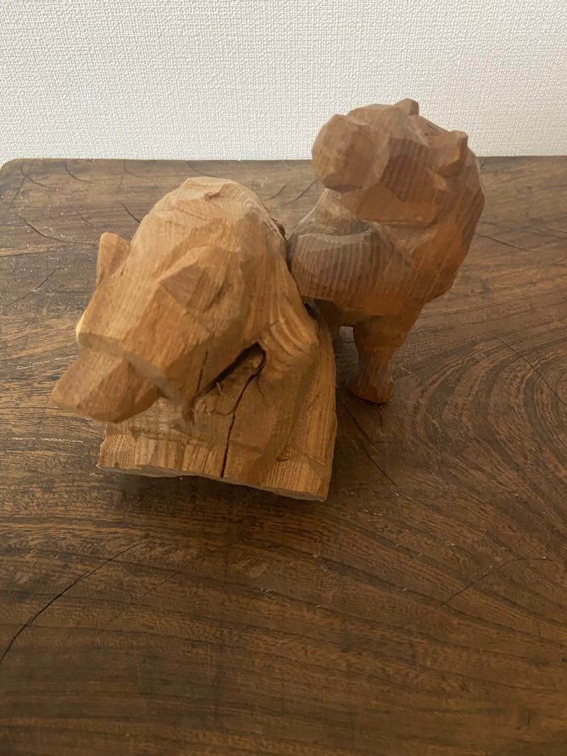 佐藤憲治 憲ちゃん熊 2体セット エンジュ親子熊 寄り添い熊 903会｜希少作