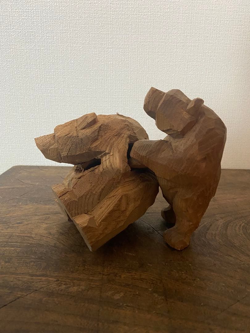 佐藤憲治 憲ちゃん熊 2体セット エンジュ親子熊 寄り添い熊 903会｜希少作