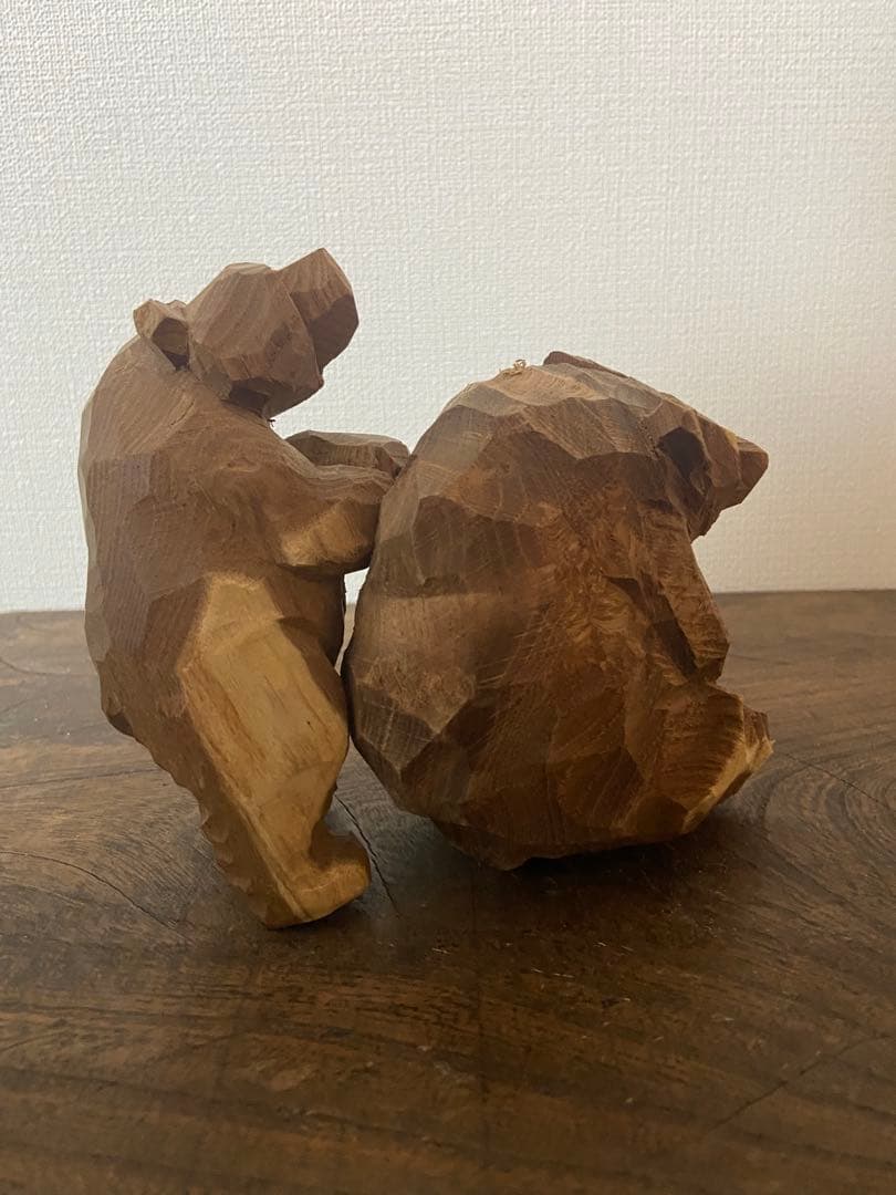 佐藤憲治 憲ちゃん熊 2体セット エンジュ親子熊 寄り添い熊 903会｜希少作