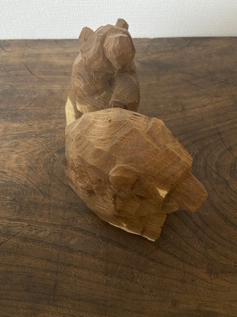 佐藤憲治 憲ちゃん熊 2体セット エンジュ親子熊 寄り添い熊 903会｜希少作