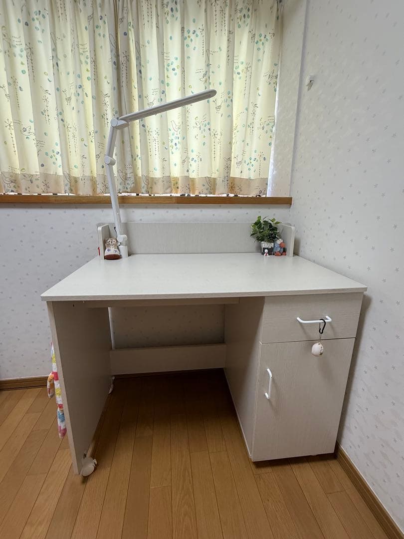 ロフトベッド・デスク付きホワイト 勉強机&椅子