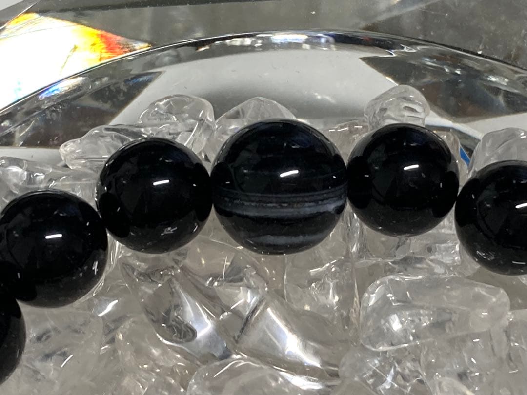 天然石　天珠　九眼天珠　オニキス　天眼石　ブレスレット