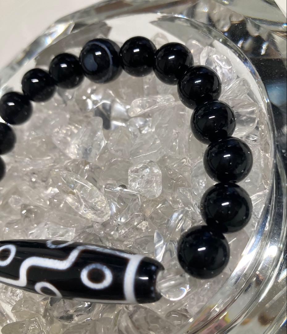 天然石　天珠　九眼天珠　オニキス　天眼石　ブレスレット