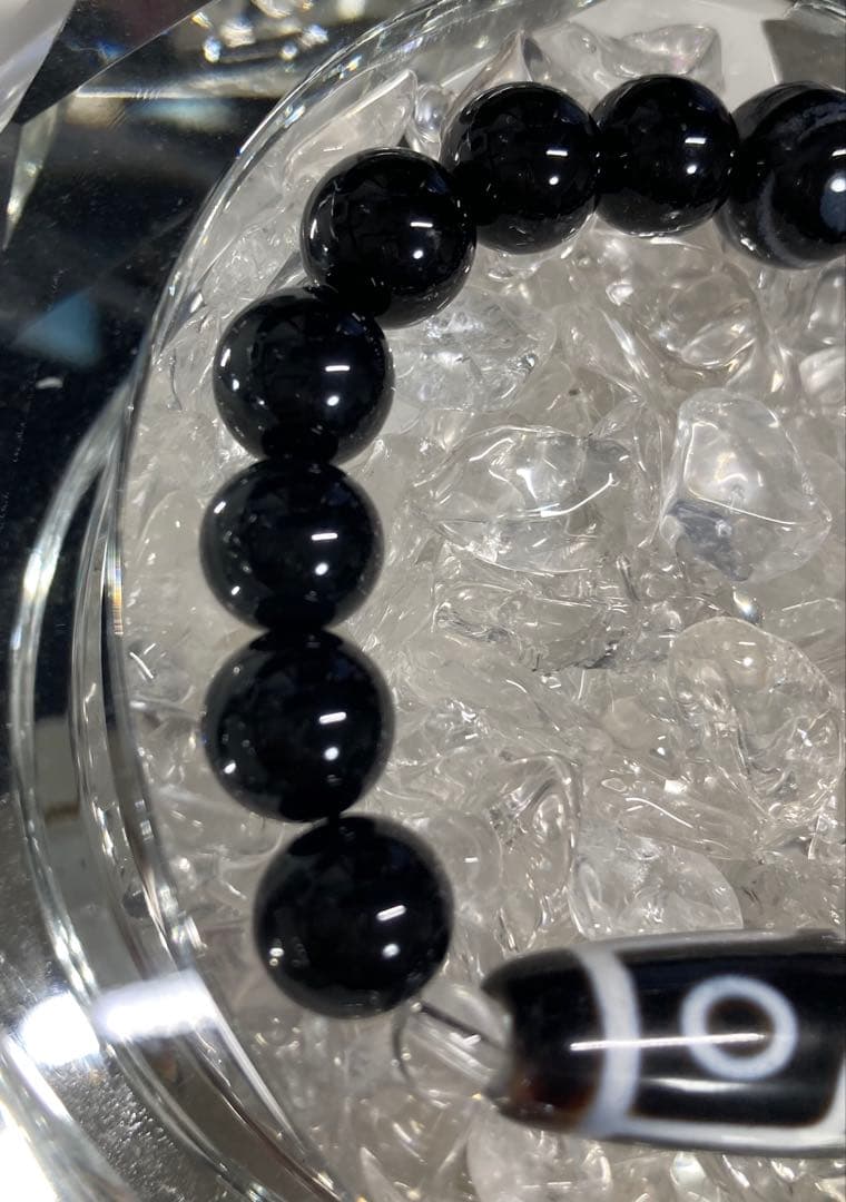 天然石　天珠　九眼天珠　オニキス　天眼石　ブレスレット