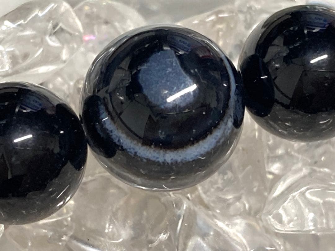 天然石　天珠　九眼天珠　オニキス　天眼石　ブレスレット