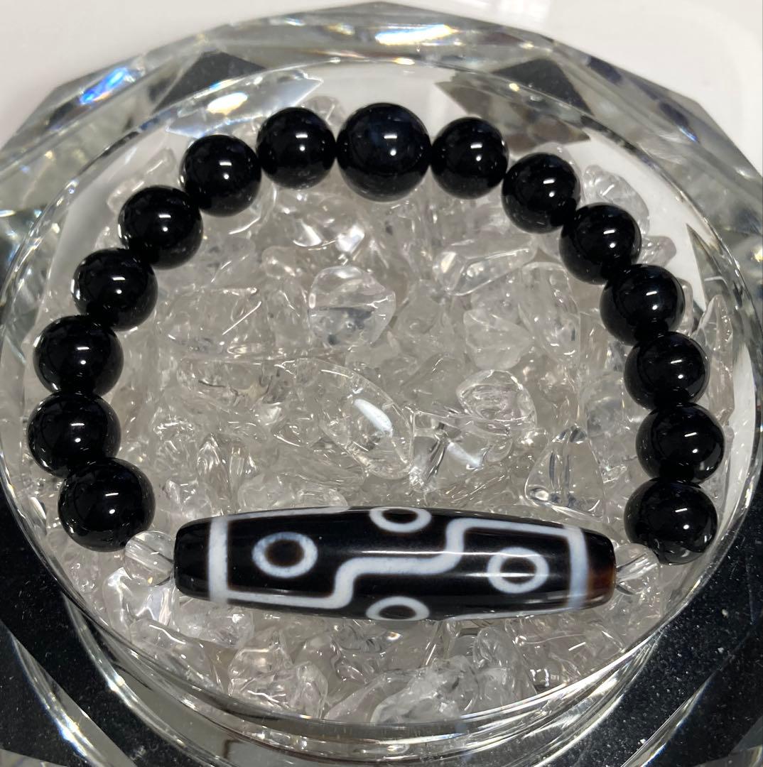 天然石　天珠　九眼天珠　オニキス　天眼石　ブレスレット