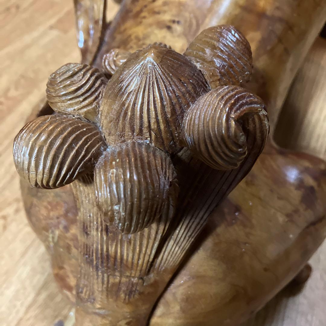 魔除け獅子　木彫