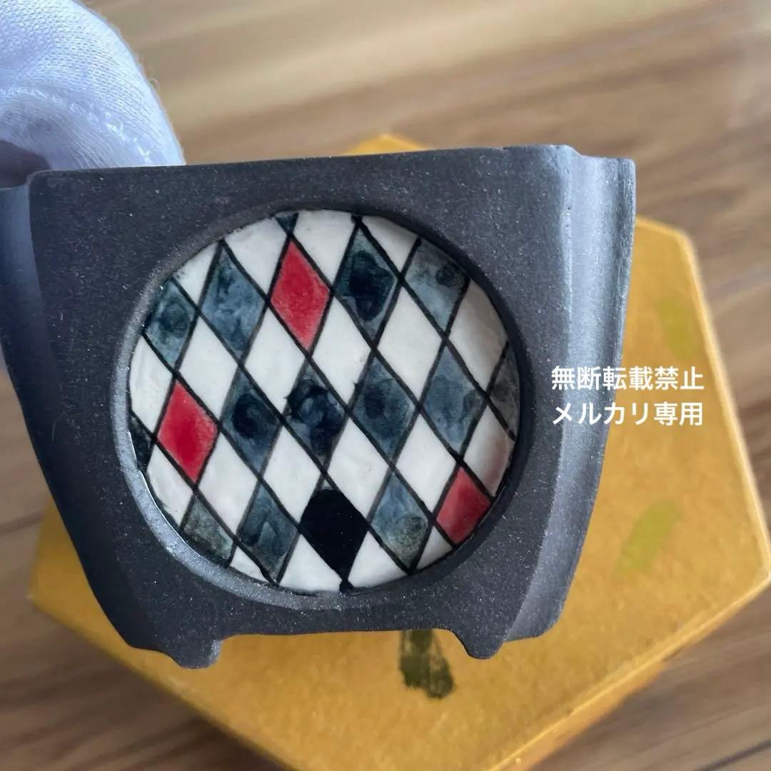 ミニ盆栽鉢　小品盆栽　桑津香石　絵鉢　梅　滝　山野草