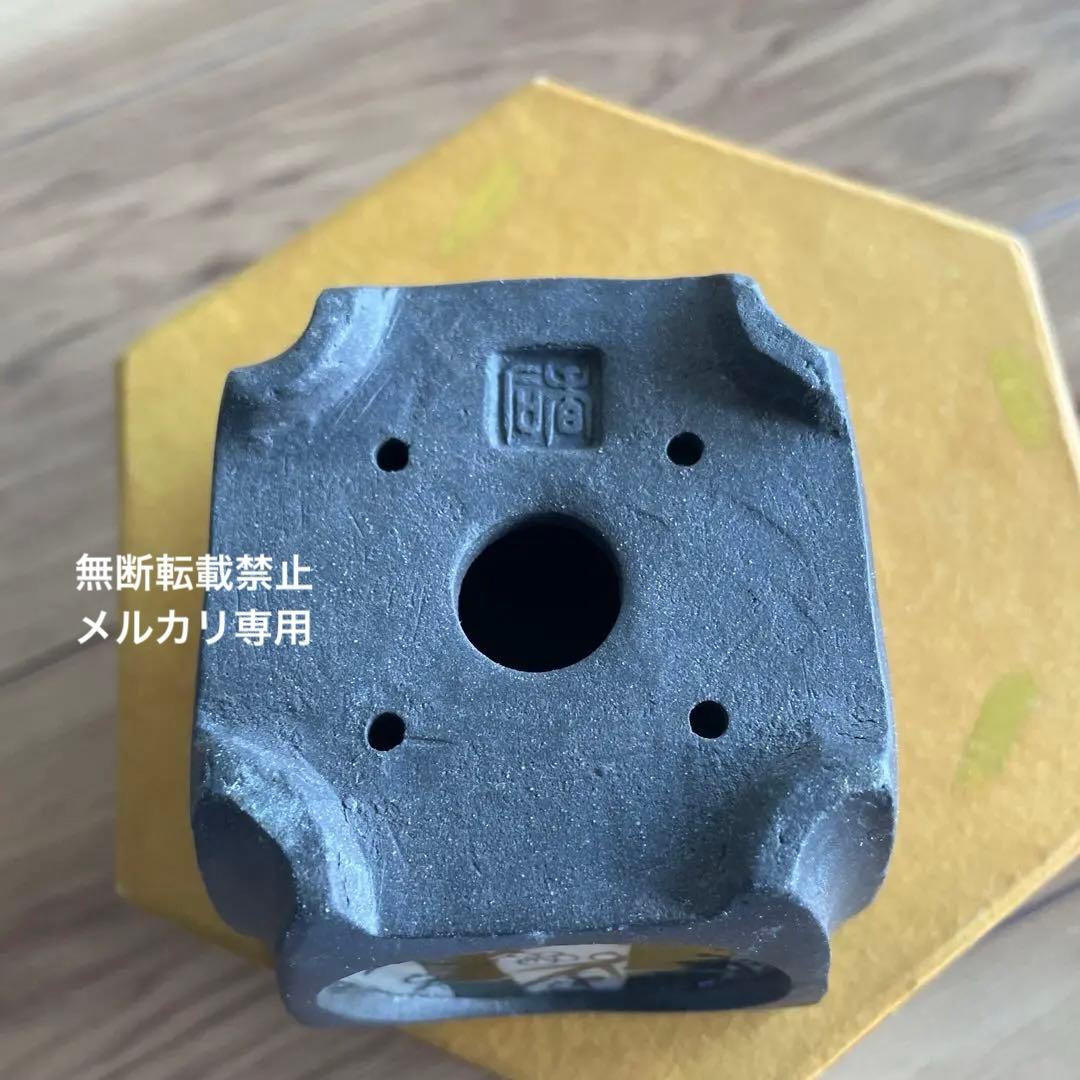 ミニ盆栽鉢　小品盆栽　桑津香石　絵鉢　梅　滝　山野草