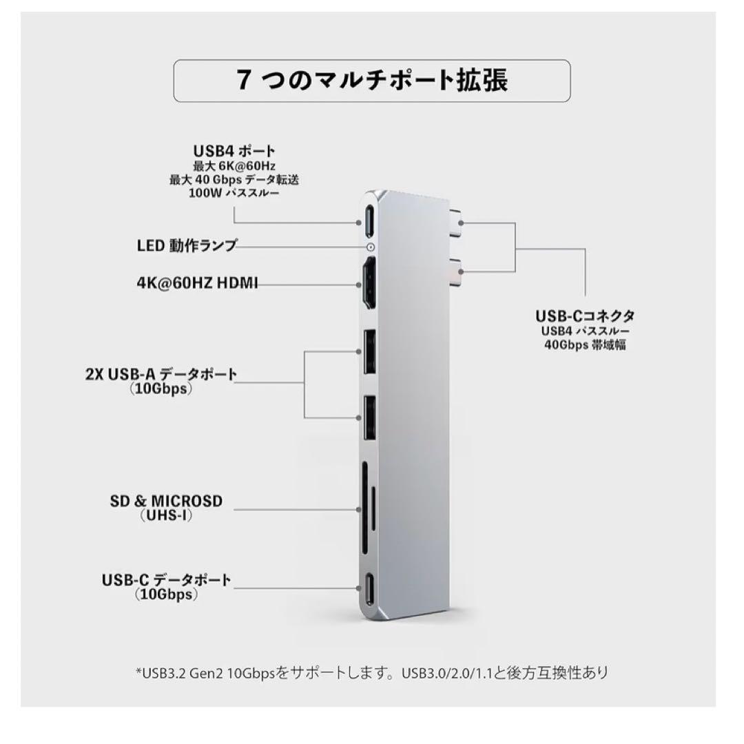 SATECHI 7 in 1 USB4 Pro Slim マルチポートハブ