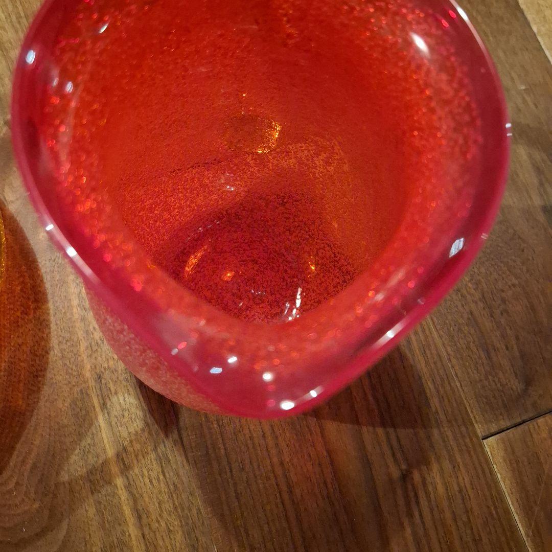 琉球ガラス　泡ガラス　フルーツ皿とピッチャー