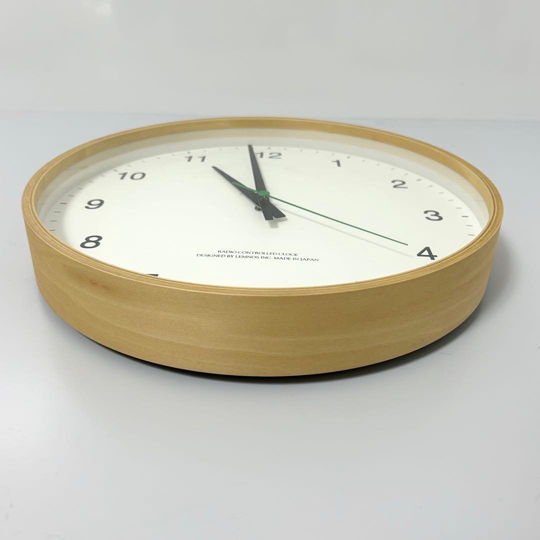タカタレムノス 電波時計 木枠デザイン時計 白 ホワイト 101451-1
