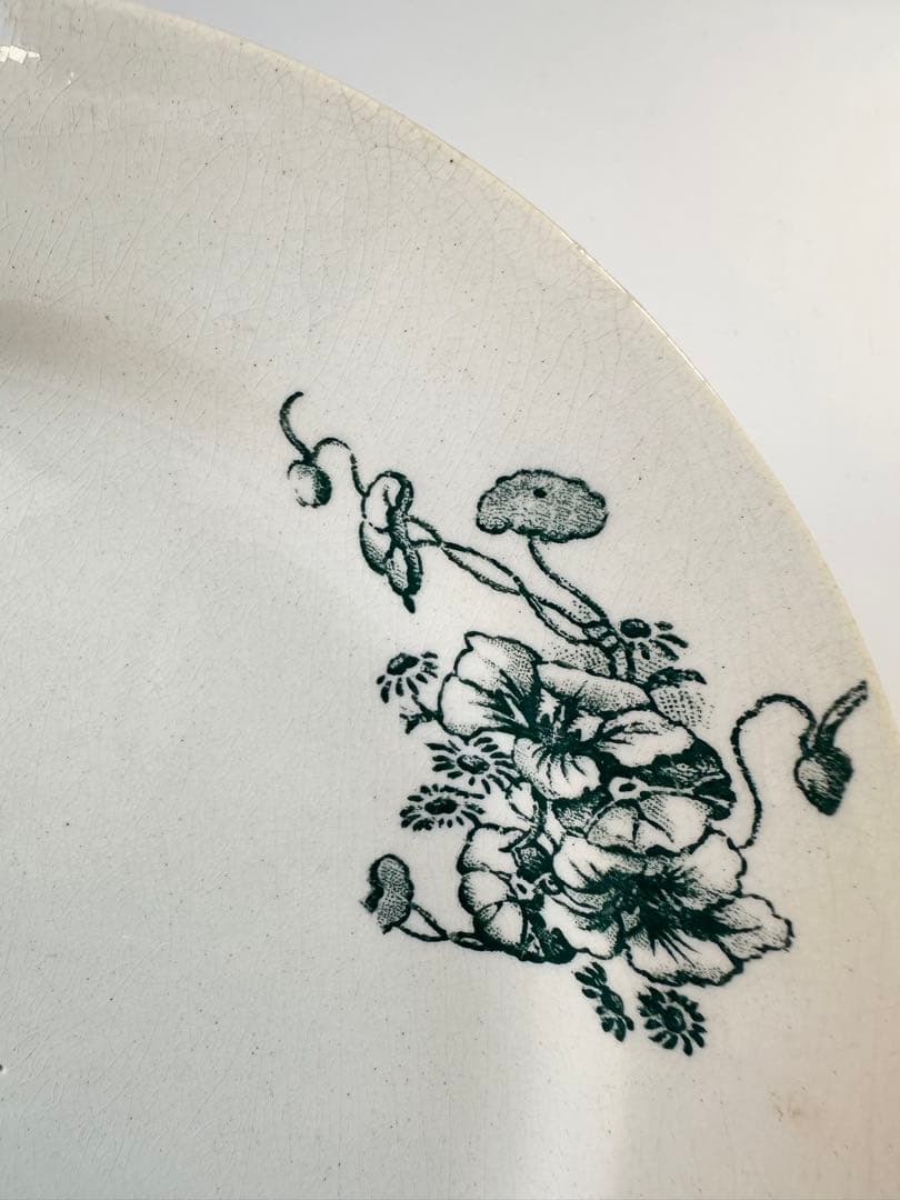 ボルドー窯　金蓮花　フランス　アンティークプレート　皿　平皿　ヴィンテージ