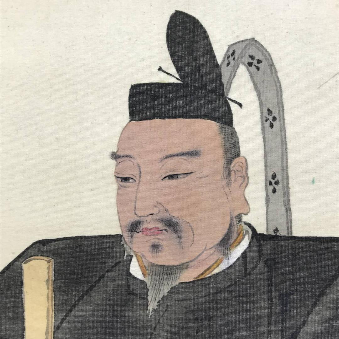 春峰/管公図/菅原道真/人物図/学問の神様/掛軸/名家伝来/AE-105