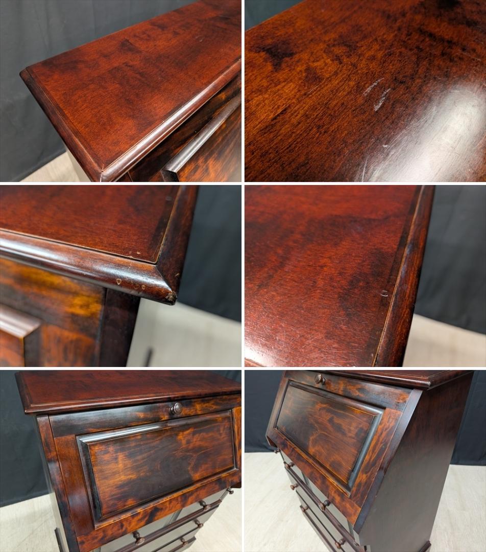 和光　北海民芸　ライティングデスク　ライティングビューロー　収納　書斎机　学習机