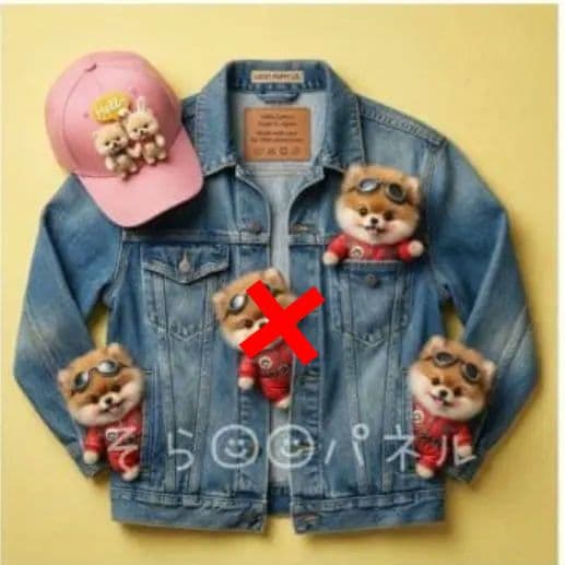 ちびポメラニアンパネル生地　ハンドメイド