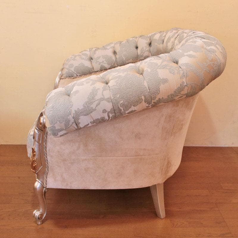 一人掛けソファ ファブリックチェア 水色 インテリア 122-331