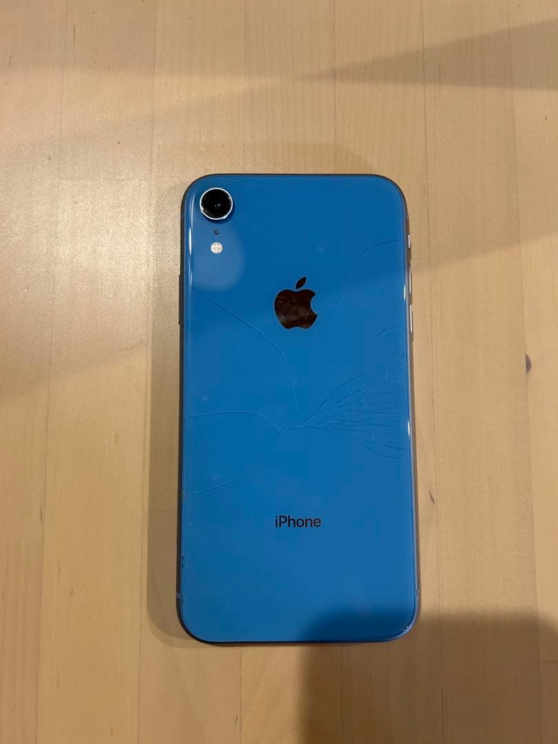 iPhone XR ブルー 背面ひび割れあり 64GB