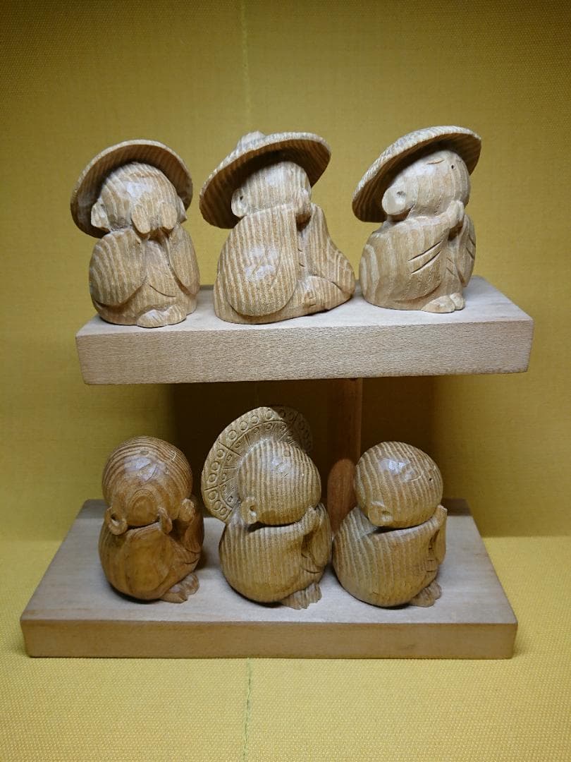 仏教美術　お地蔵さん　仏像　木彫　置物　インテリア　工芸品　美術品　A3079