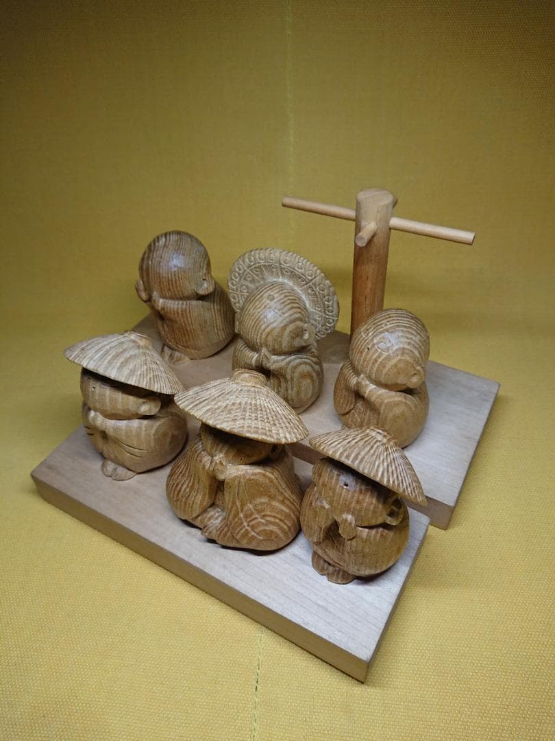 仏教美術　お地蔵さん　仏像　木彫　置物　インテリア　工芸品　美術品　A3079