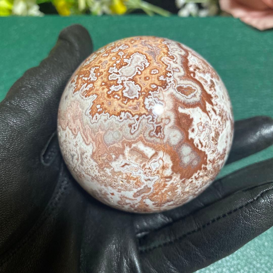 ピンクメキシコ瑪瑙 クォーツ共生スフィア