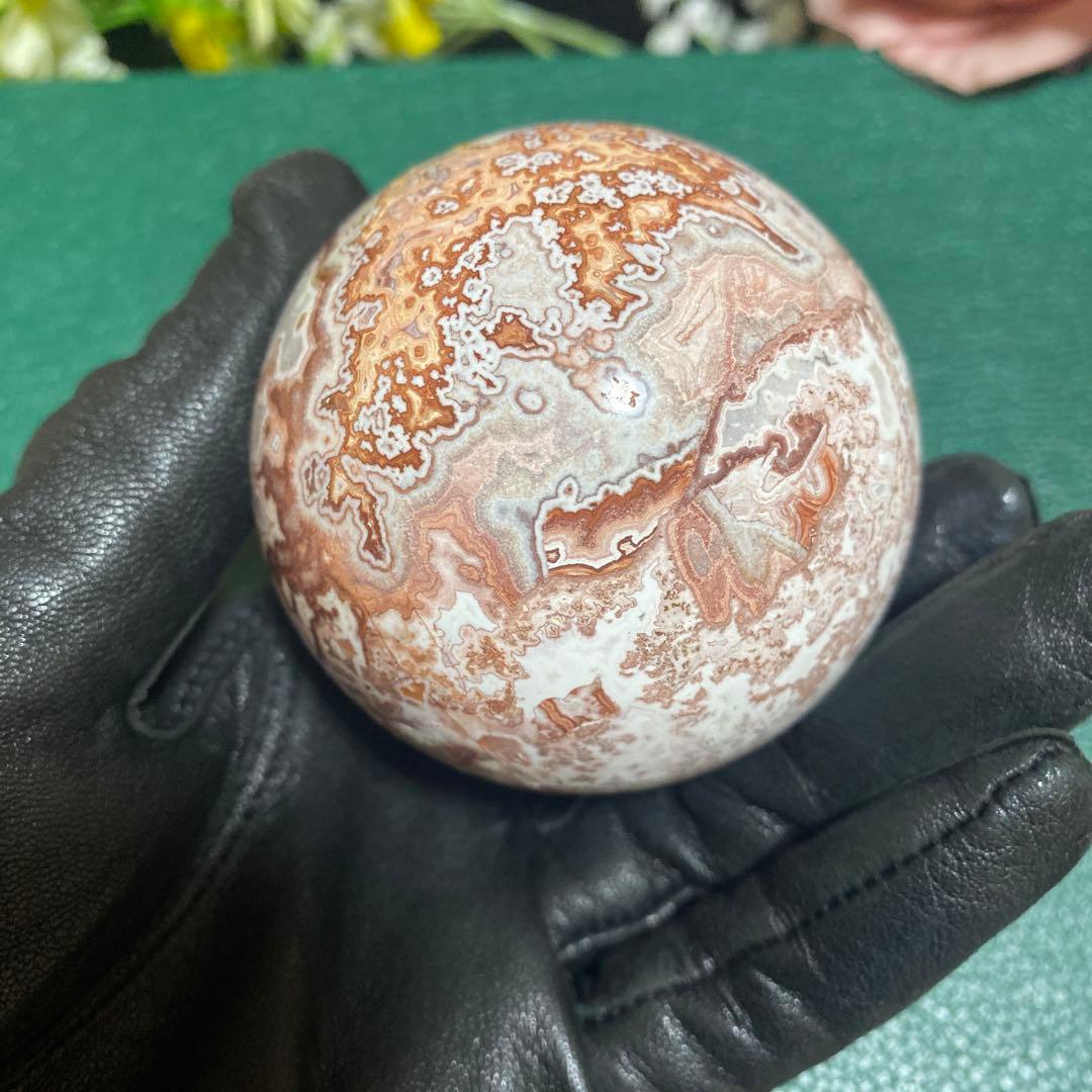 ピンクメキシコ瑪瑙 クォーツ共生スフィア