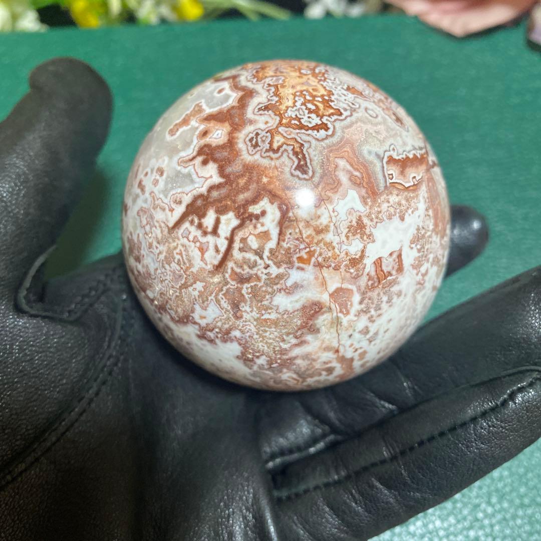 ピンクメキシコ瑪瑙 クォーツ共生スフィア