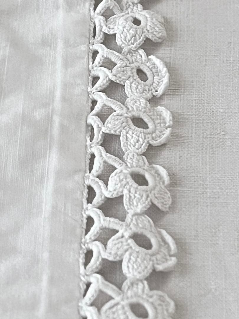 【美品】フランスアンティーク 手刺繍 麦文字CLモノグラム ピローカバー3554