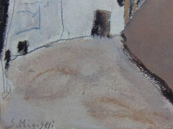 三岸節子、【スペイン風景】、希少なデッサン・画集画、新品高級額・額装付