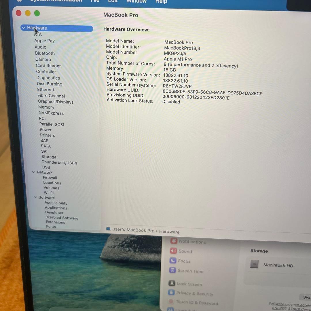 MacBookPro 2021 14インチM1 16/500GB