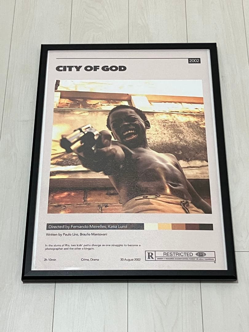 【額縁付き】City of God シティオブゴッド A2ポスター 黒枠
