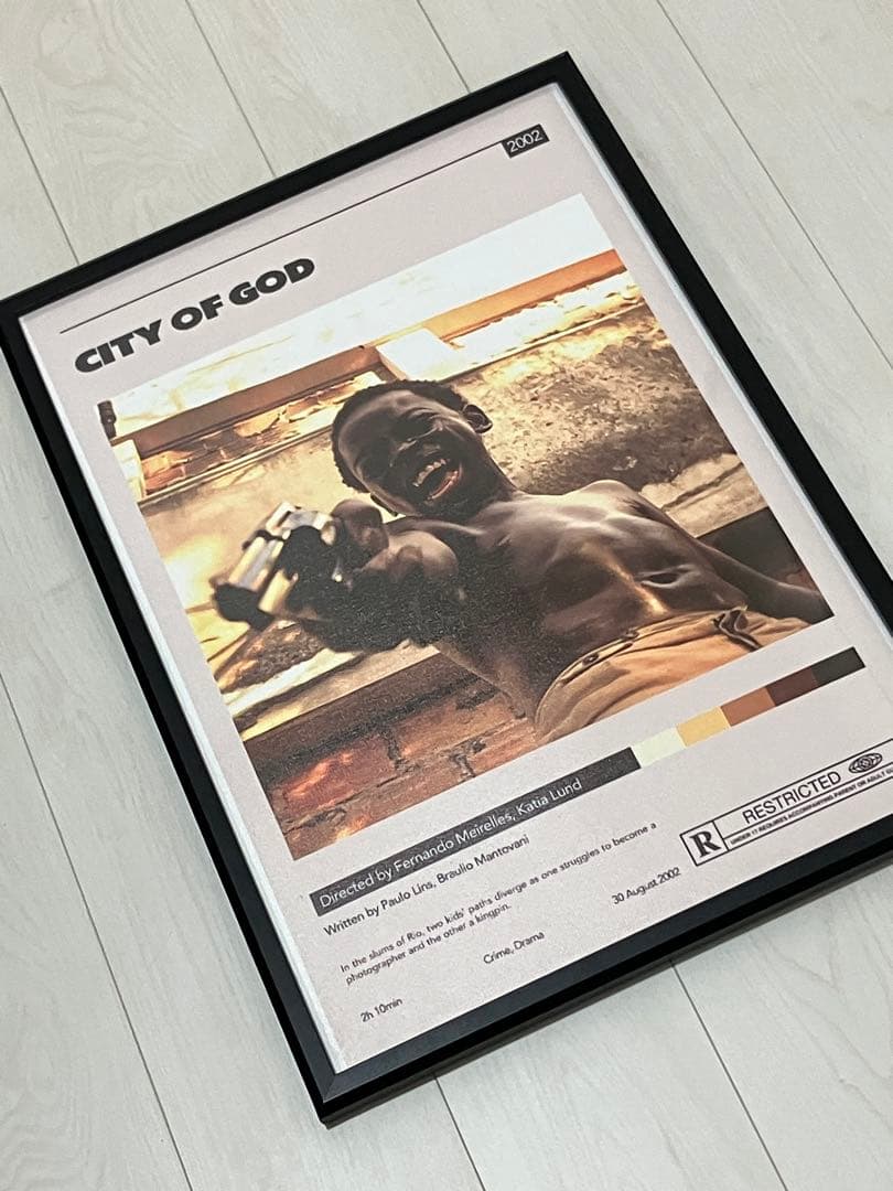 【額縁付き】City of God シティオブゴッド A2ポスター 黒枠