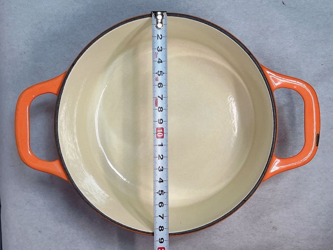 シャスール コケル ホーロー鍋 両手鍋 オレンジ色 18cm