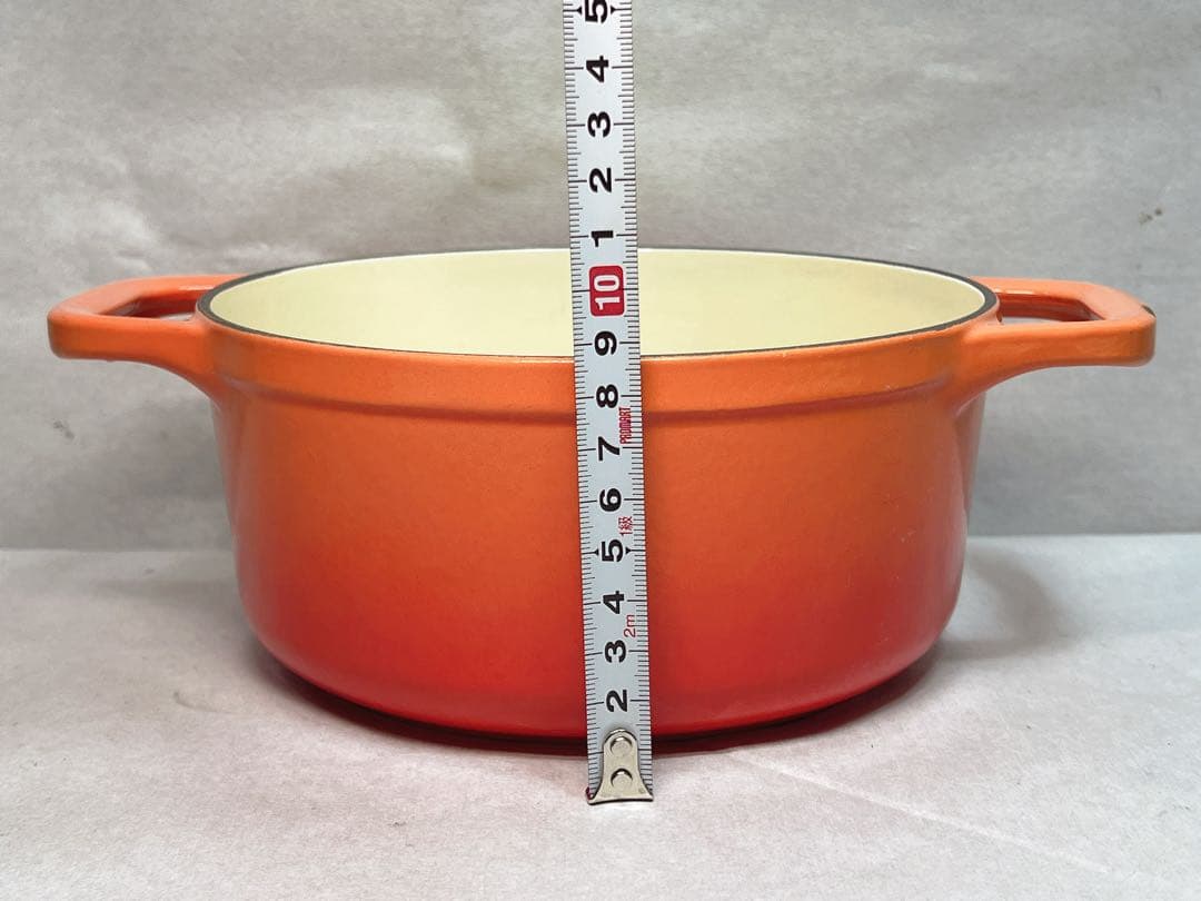 シャスール コケル ホーロー鍋 両手鍋 オレンジ色 18cm