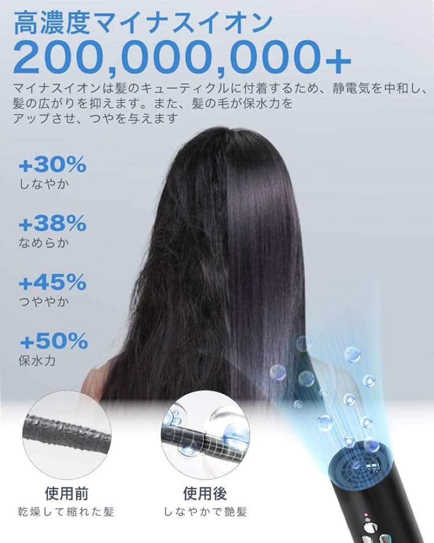 Feekaa ドライヤー 大風量 速乾 くるくるドライヤー 3 IN 1