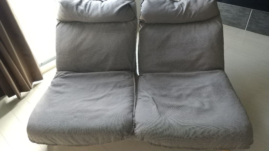 無印　ハイバックリクライニングソファ ベージュ　2人掛け