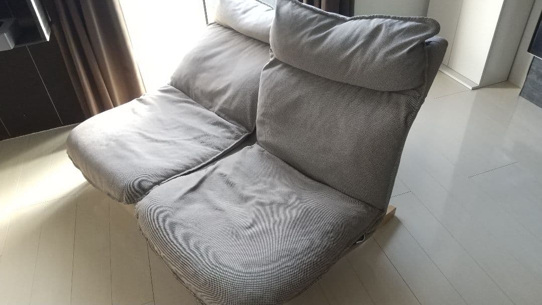 無印　ハイバックリクライニングソファ ベージュ　2人掛け