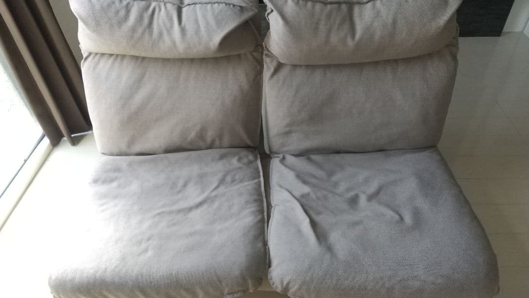 無印　ハイバックリクライニングソファ ベージュ　2人掛け