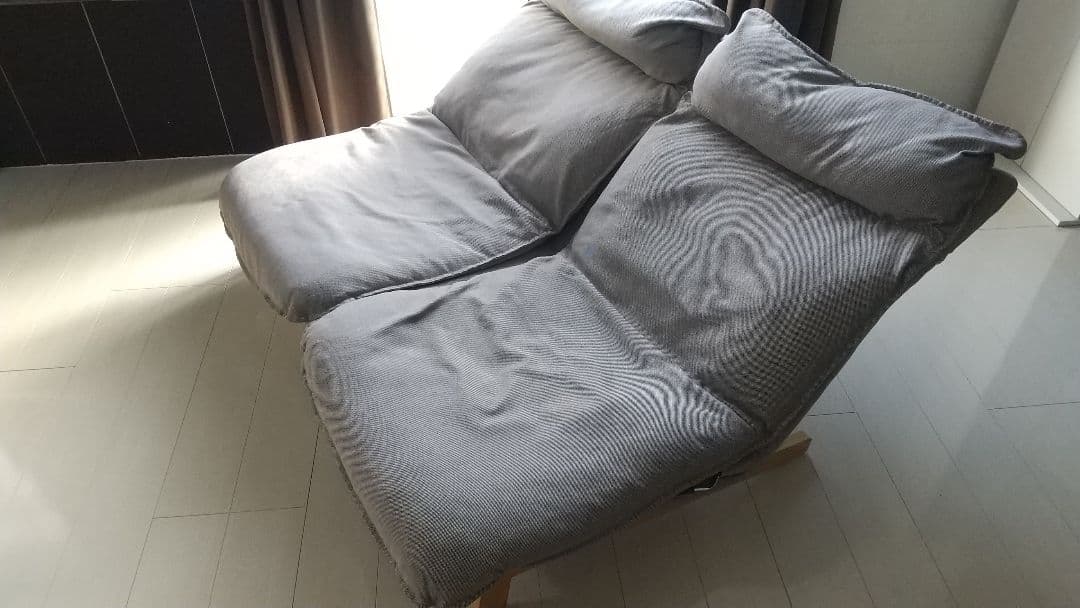 無印　ハイバックリクライニングソファ ベージュ　2人掛け