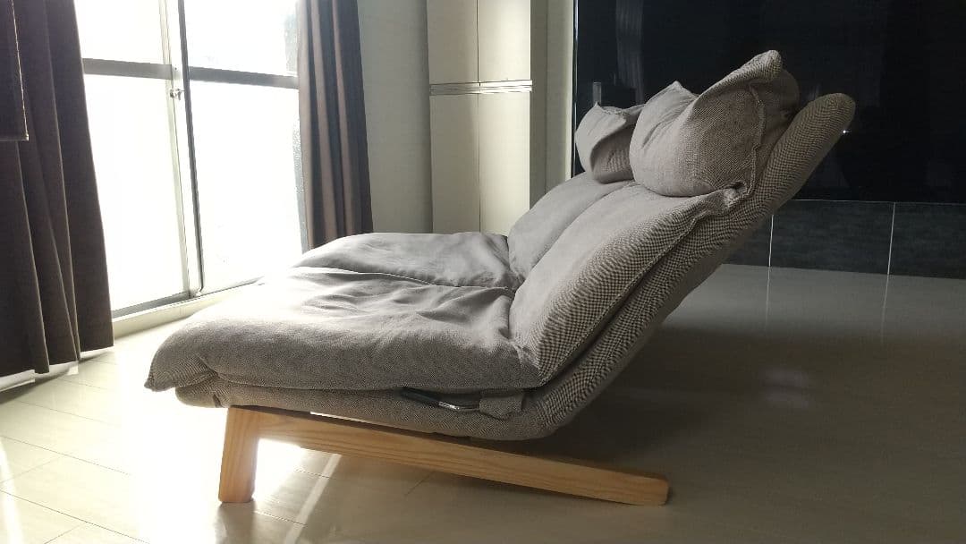 無印　ハイバックリクライニングソファ ベージュ　2人掛け