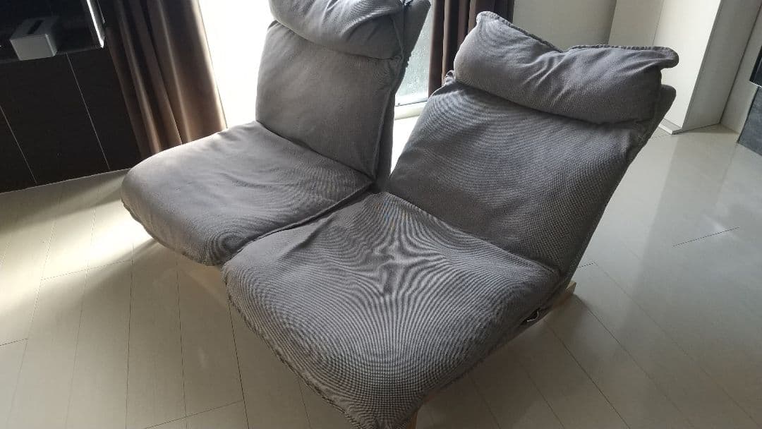 無印　ハイバックリクライニングソファ ベージュ　2人掛け