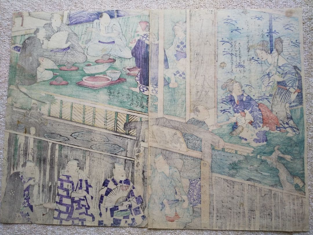 浮世絵 ２枚組 作者不明