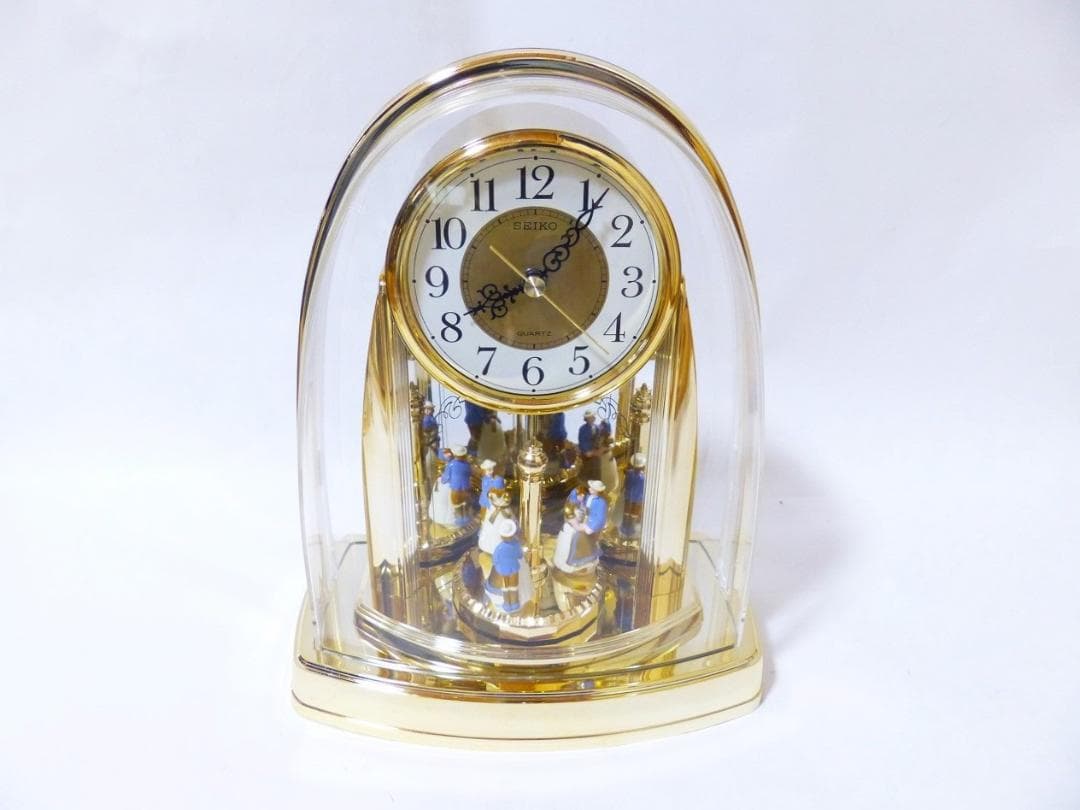送料込 新品★SEIKO 人形 回転飾り 置時計 BZ205G 動作確認済み