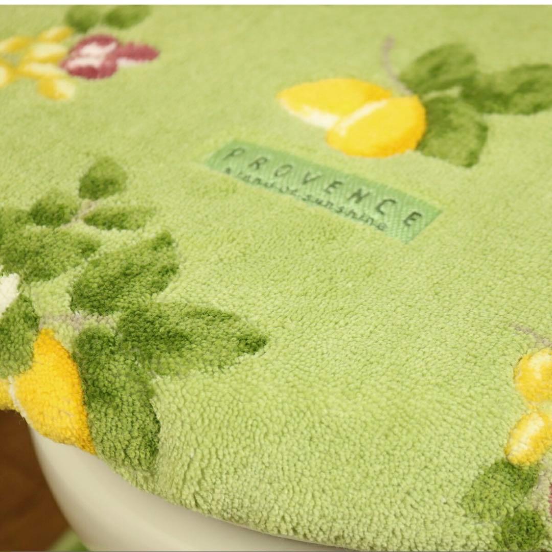 トイレマット ４点セット グリーン 日本製 花柄 普通サイズマット 北欧