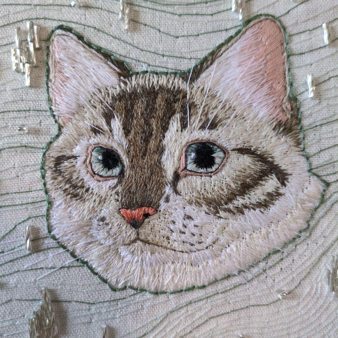 猫の刺繍作品