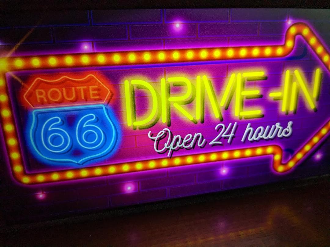 ルート66 ダイナー カフェ サイン 看板 置物 アメリカン雑貨ライトBOX